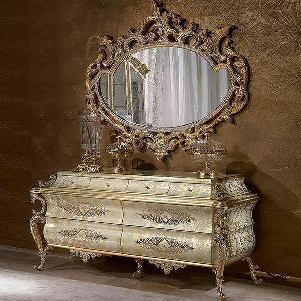 Custom Classic luxury console table with mirror for home furniture