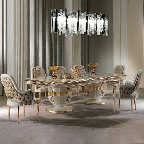 Custom Luxury Classic mid century modern dining table for 8 for home furniture