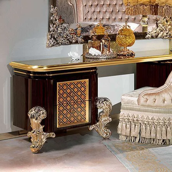 Classic dressing table with mirror and drawers - Image 3