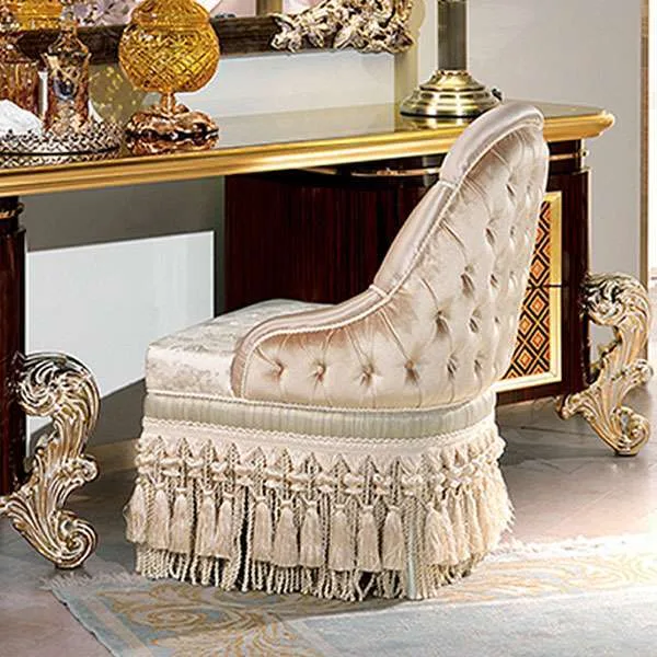 Classic dressing table with mirror and drawers - Image 4