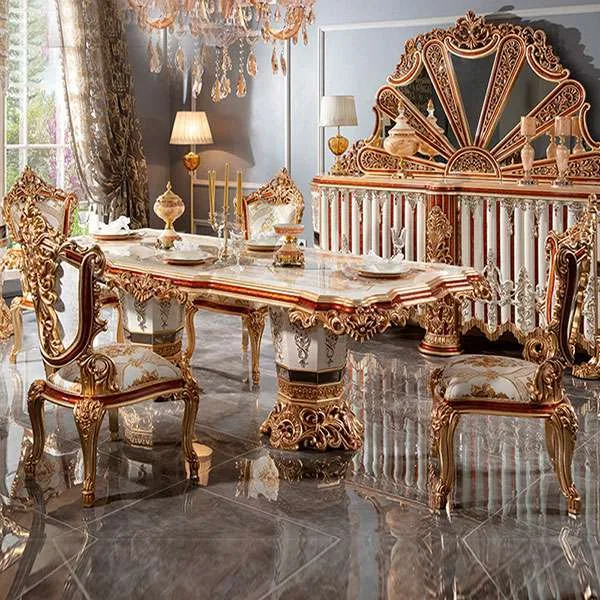 Elegant dining room furniture sets craftsmanship close-up – Dining tables design