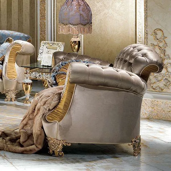 Rococo Hand-Carved Gilded Wood Sofa material texture – Sofas & Couchs design