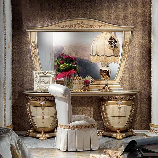 Luxury custom Classic wooden makeup table set for home furniture