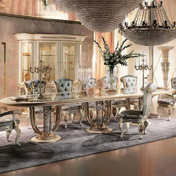 Custom Luxury oval dining room table for 12 for home furniture