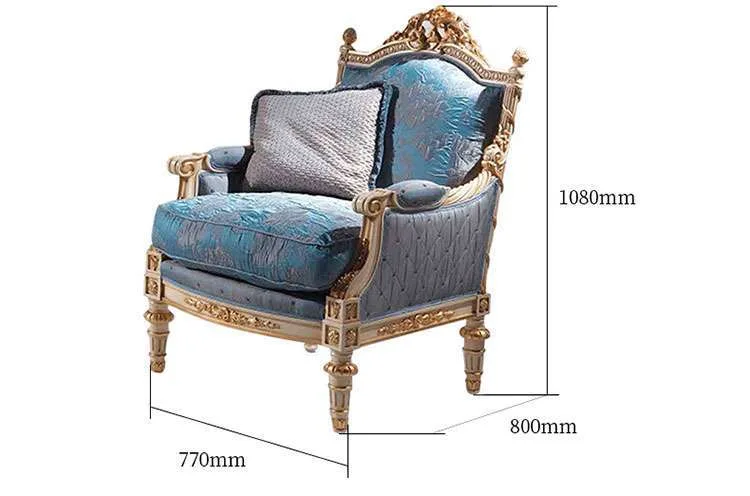 Custom luxury royal blue fabric sofa for home furniture
