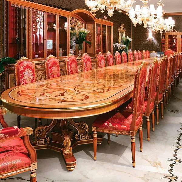 Neoclassical Marquetry Dining Table