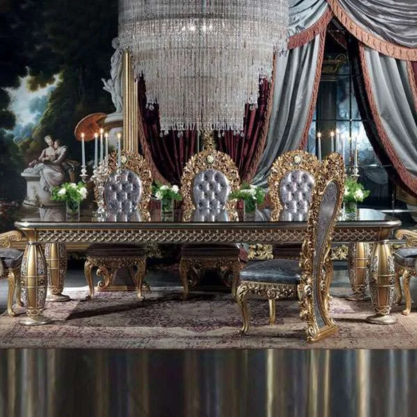 Solid wood rectangle dining table set