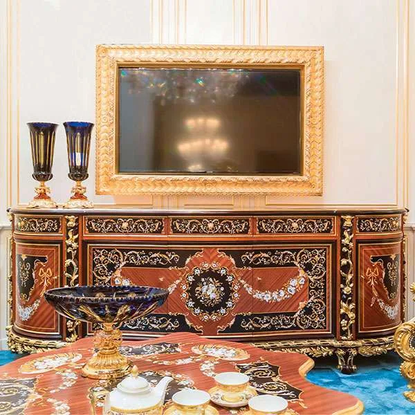 Boulle-Style Marquetry Credenza