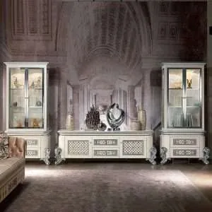Custom Luxury Classic tv stand with showcase for home furniture