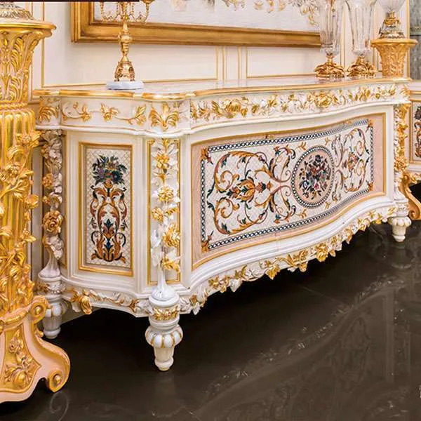 Custom luxury white and gold console table for home furniture