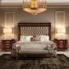 Custom Luxury Classic Solid wood bed frame with headboard for home furniture