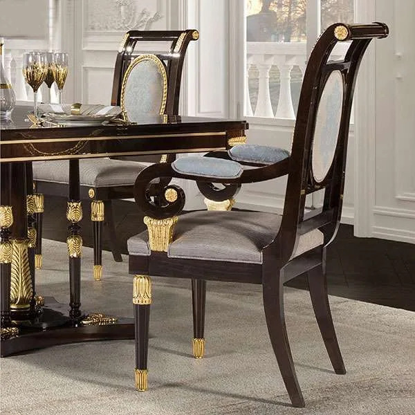 Classic black dining table set - Image 3