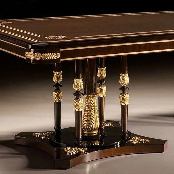 Classic black dining table set - Image 4