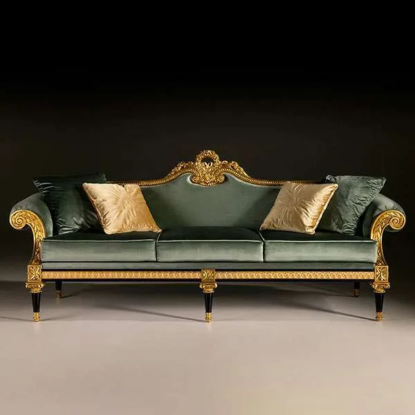 Classic wood frame sofa