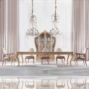 Home 14 Custom Luxury Solid wood Rectangular Italy dining table for home furniture