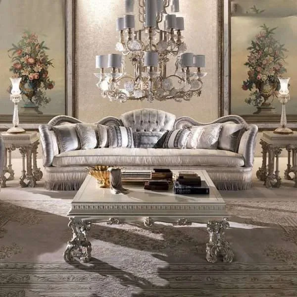 Custom luxury Buckeye tufted button sofa for home furniture