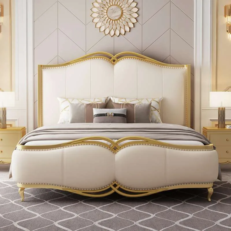 Modern Neoclassical Solid Wood Bed