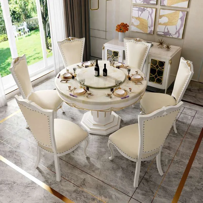 Stylish Round Dining Table with Turntable for Easy Entertaining