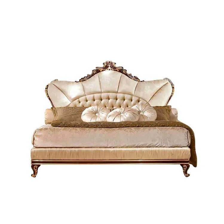European Neoclassical Solid Wood Double Bed 1.8m Princess Bed