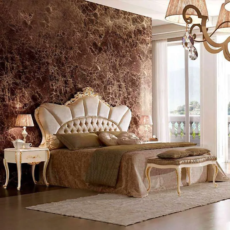 European Neoclassical Solid Wood Double Bed material texture – Beds design