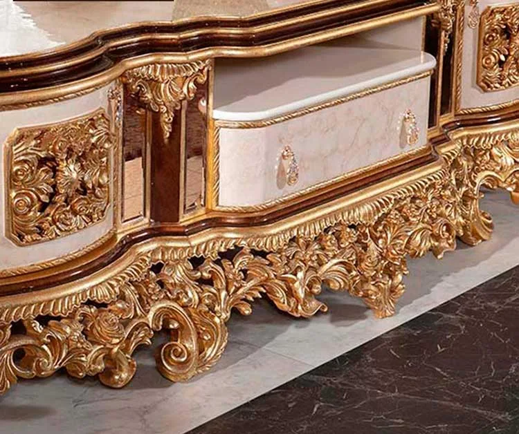 Italian solid wood carved TV cabinet - Image 3
