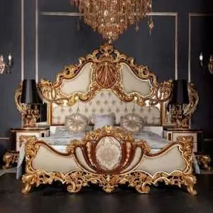 Custom Luxury Classic Queen bed frame with headboard 