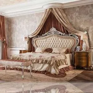 OE-FASHION Custom Luxury Classic fabric button bed frame for bedroom furniture sets