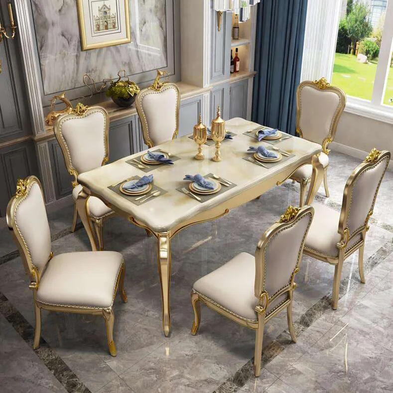OE-FASHION European style rectangular marble dining table