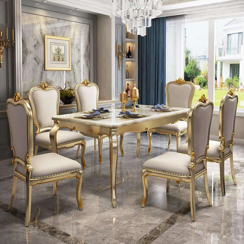 OE-FASHION European style rectangular marble dining table