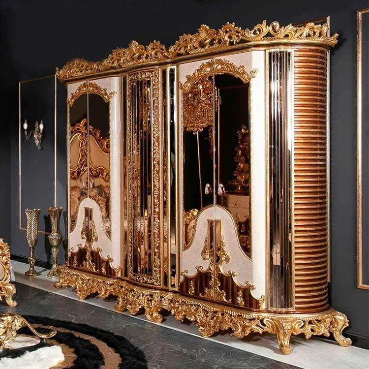 European style solid wood multi-door wardrobe 1 Luxury Classic European style solid wood multi-door wardrobe for home furniture