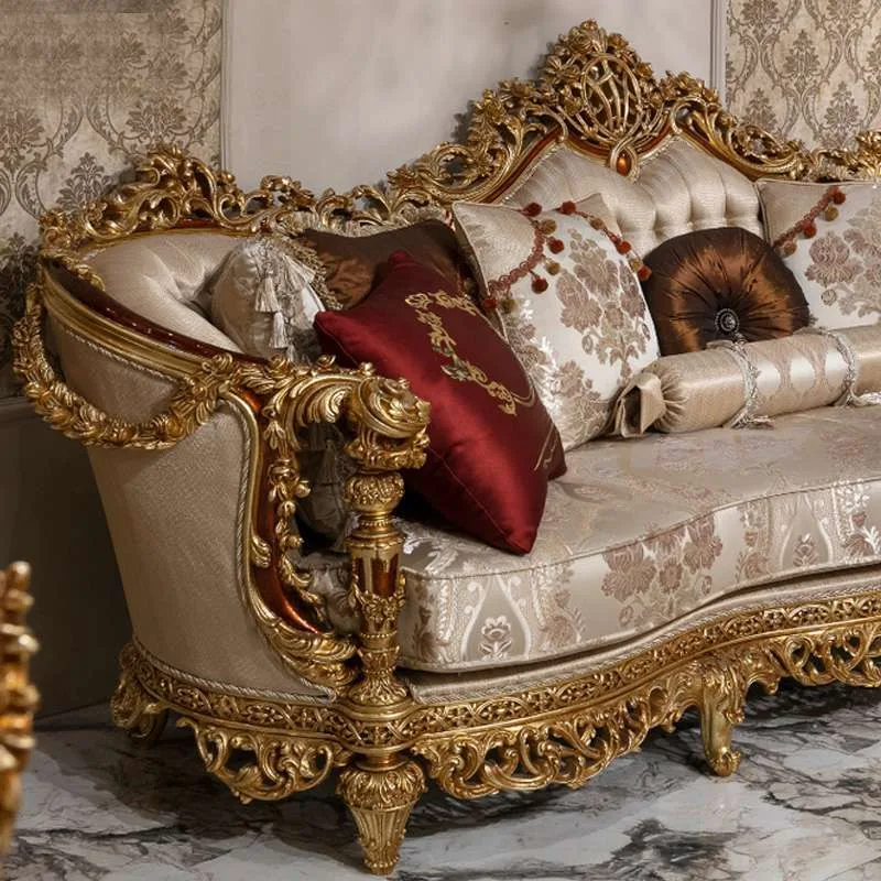 Bespoke Hand-Carved Gilded Baroque Sofa Set detail view – Sofas & Couchs design
