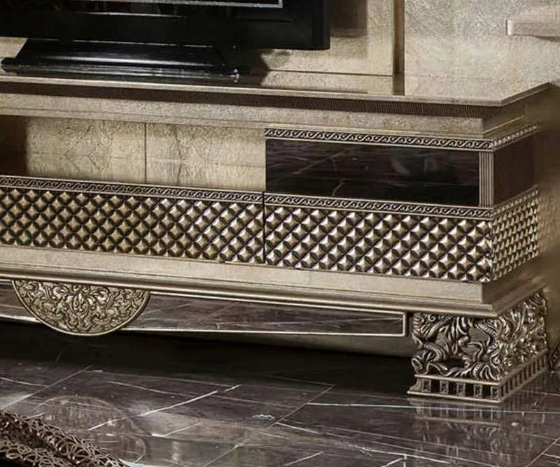 French solid wood carving TV table material texture – TV Stands & Media Consoles design