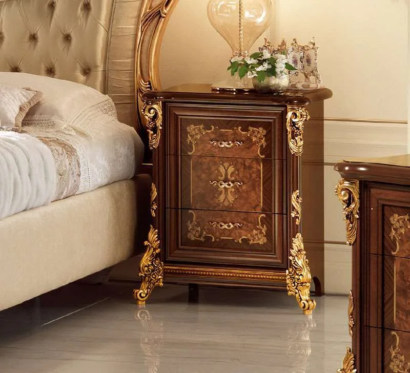 OE-FASHION European style solid wood carved night stand
