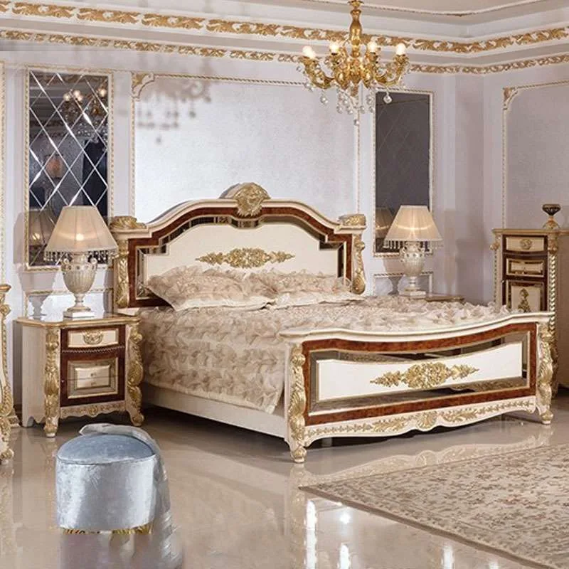 OE-FASHION European style solid wood double princess bed