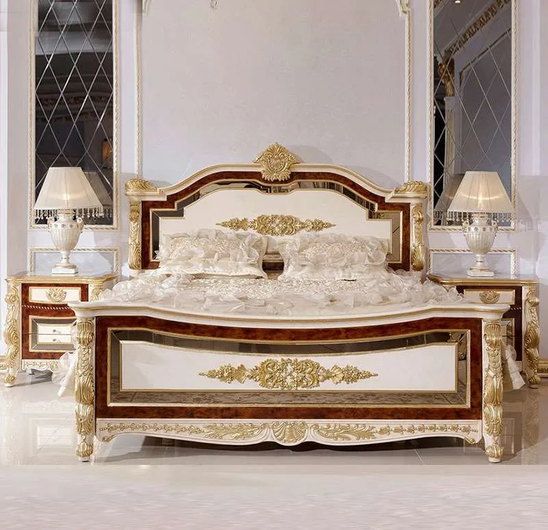 OE-FASHION European style solid wood double princess bed