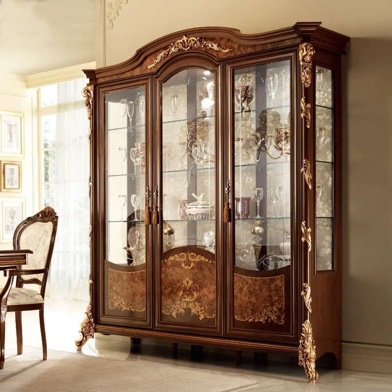 OE-FASHION European style glass door wine cabinet