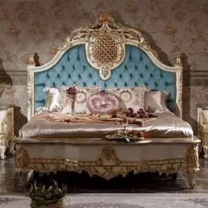 OE-FASHION European style double bed French king size wooden bed