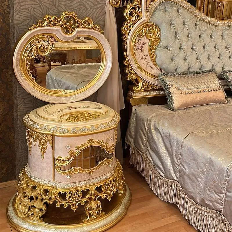Bespoke French style gold and blue sectional sofa &ndash; reference view &ndash; bedroom furniture 2 4