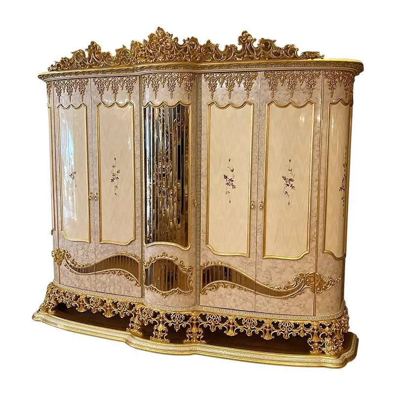 Bespoke French style gold and blue sectional sofa &ndash; reference view &ndash; bedroom furniture