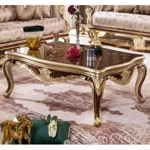 OE-FASHION Custom luxury Antique Classic wood rectangle coffee table