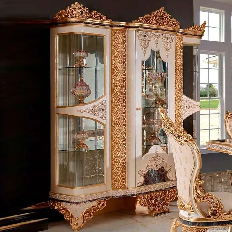 Bespoke French style golden wooden sofa design &ndash; reference view &ndash; dining room furniture 1 6
