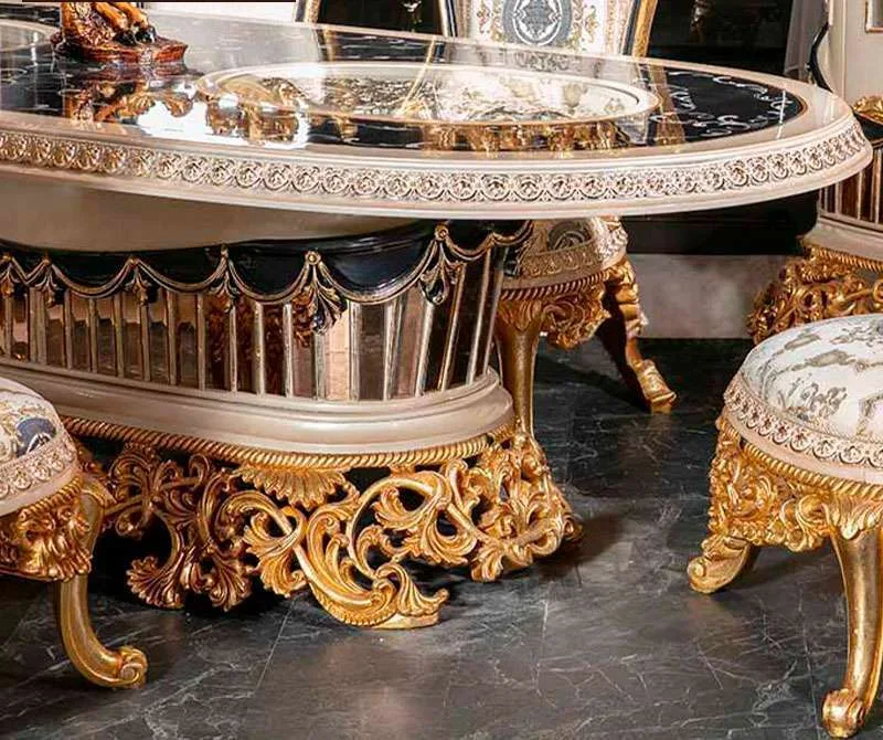 European wooden oval dining room table sets for 8 detail view – Dining tables design for Dining Room Ensemble