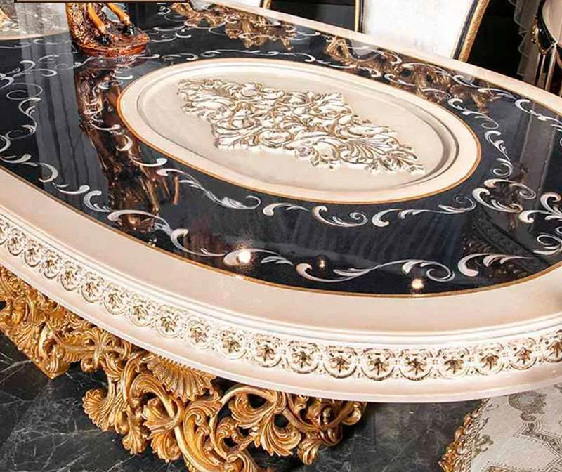 European wooden oval dining room table sets for 8 material texture – Dining tables design