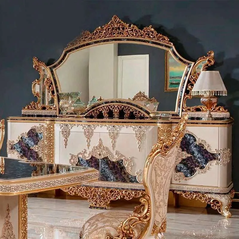 Bespoke French style golden wooden sofa design &ndash; reference view &ndash; dining room furniture 7 4