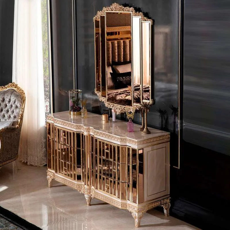 Antique victorian dressing table with mirror