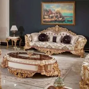 Home 8 OE-FASHION French style carved wooden furniture custom made sofa for living room furniture design
