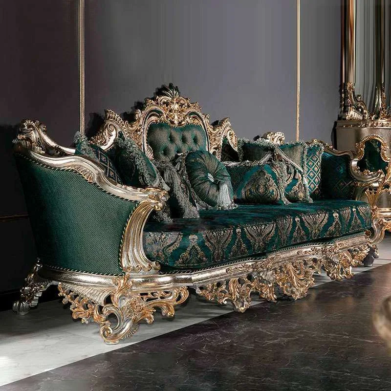 Hand-Carved Baroque Sofa
