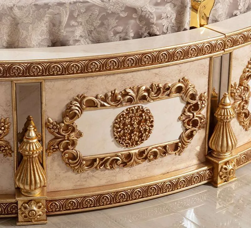 Bespoke Gilded Neo-Baroque Round Bed: Circular Sleeping Systems detail view – Beds design