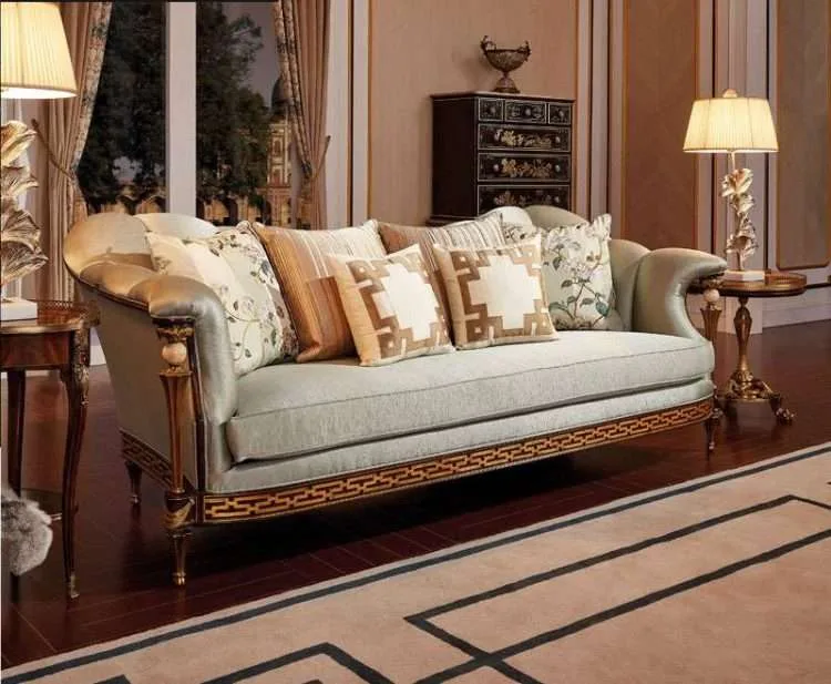 OE-FASHION British Colonial Sofa with Cushions and pillows luxury british colonial furniture
