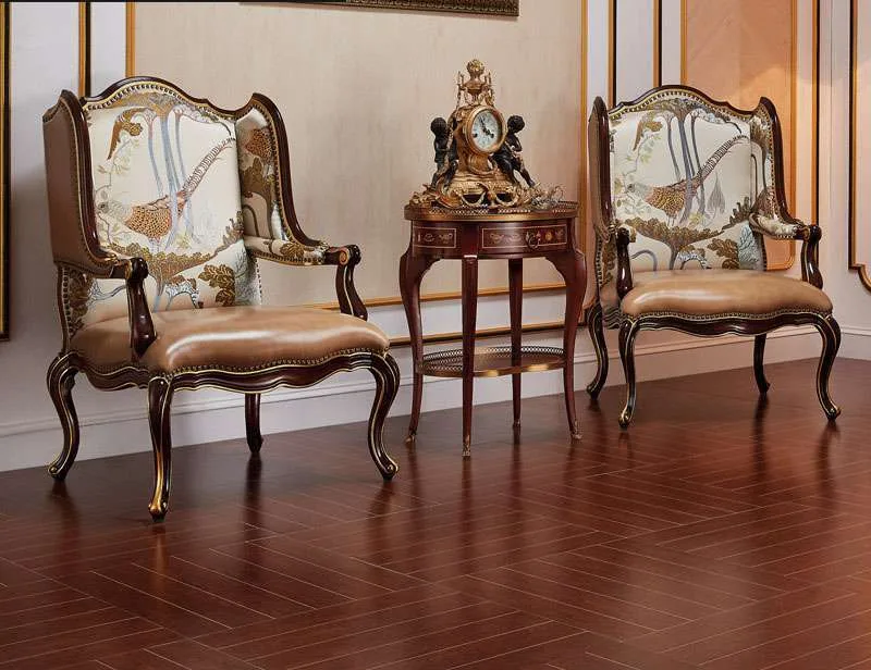 OE-FASHION Luxury leather tiger chair wooden single sofa chair for home furniture
